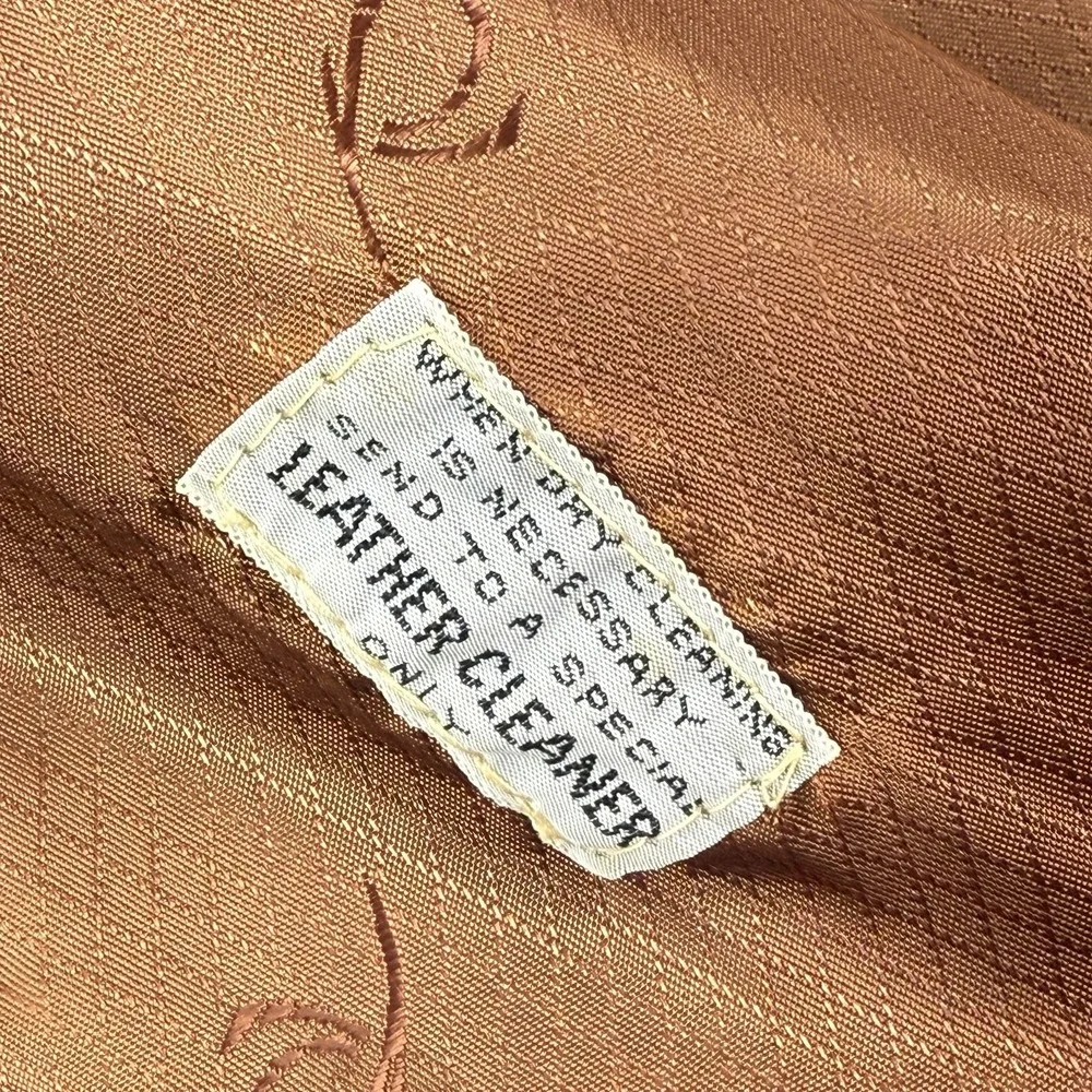 Vintage Remy‎ Mens Size 44 Leather Bomber Jacket Camel Brown Butter Soft Zip USA